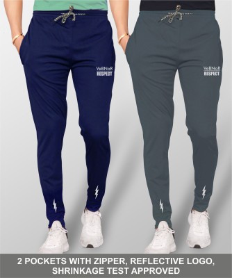 VeBNoR Solid Men Dark Blue, Grey Track Pants