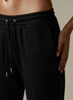 Dockstreet Solid Women Black Track Pants