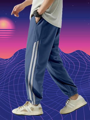 Flick Fashion Store Self Design Men Blue Track Pants