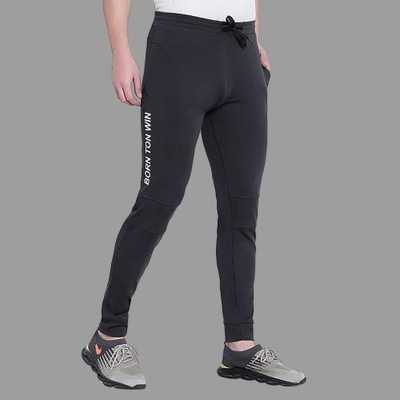 BLUE STAR SHARK Solid, Printed Men Black Track Pants