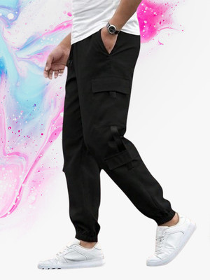 Kesaria Textile Company Self Design Men Black Track Pants