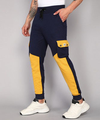 GYRFALCON Colorblock Men Dark Blue Track Pants