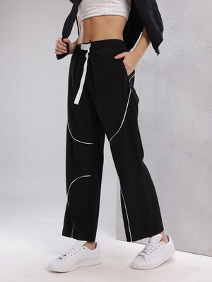 HRX by Hrithik Roshan Self Design Women Black Track Pants