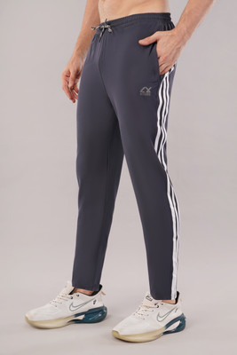 DIAMOND RUBY Striped Men Grey Track Pants