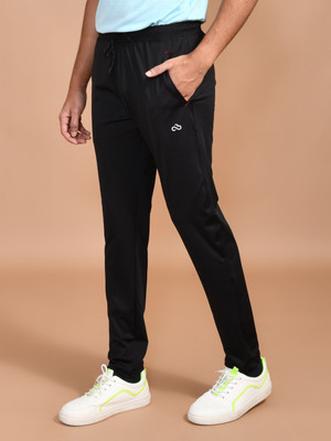 SKYKNIT Solid Men Black Track Pants