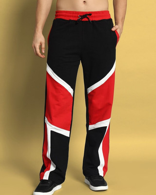 WEARDUDS Colorblock Men Black, Red Track Pants