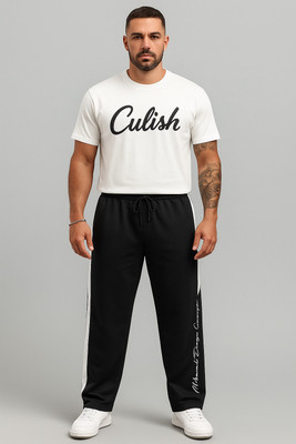 CULISH Colorblock Men Black, White Track Pants