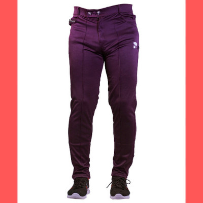 Yungenzy Solid Men Maroon Track Pants