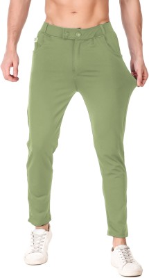 Plus91 Slim Fit Men Light Green Trousers