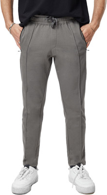 The Souled Store Solid Men Grey Track Pants