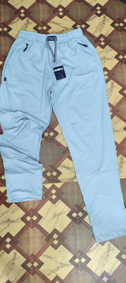 SRIJITA SAREE CENTER Solid Men Silver Track Pants