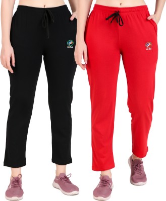 Priyansh Enterprises Solid Women Red, Black Track Pants