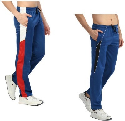 Indistar Solid Men Blue Track Pants