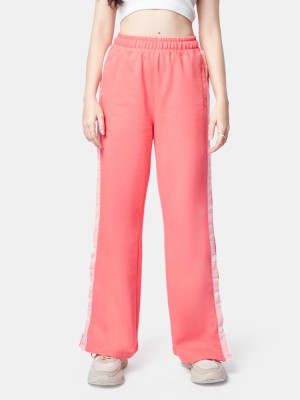 The Souled Store Solid Women Pink Track Pants