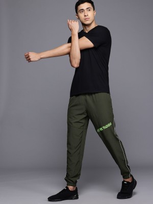 HRX by Hrithik Roshan Colorblock Men Green Track Pants