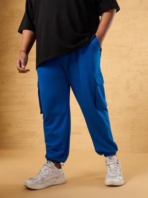 BEWAKOOF Solid Men Blue Track Pants