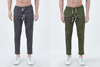 BE SWADESHI Self Design Men Green, Grey Track Pants