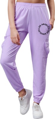 Tabadtod Self Design Women Purple Track Pants