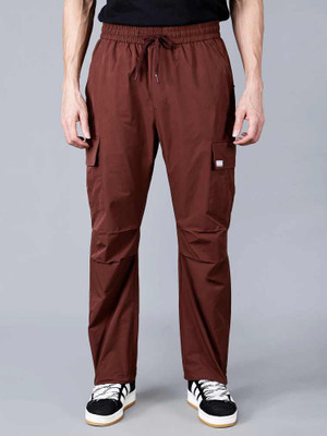 Fort Collins Solid Men Maroon Track Pants