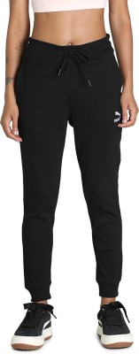 PUMA Classics Ribbed Slim Pants Solid Women Black Track Pants