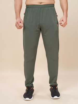 TECHNOSPORT Solid Men Green Track Pants