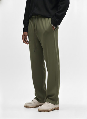 Dockstreet Striped Men Olive Track Pants