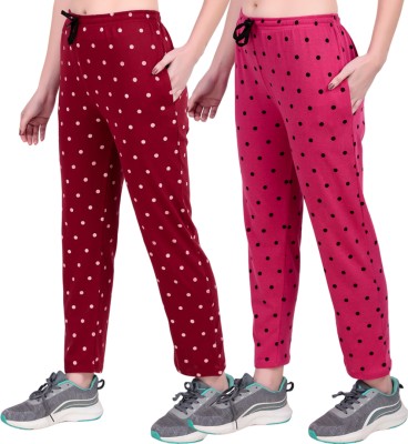 TSPORT Polka Print Women Multicolor Track Pants