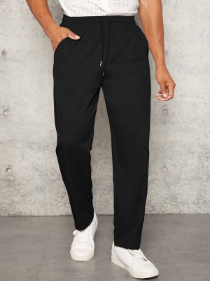 DL Fashion Solid Men Black Track Pants