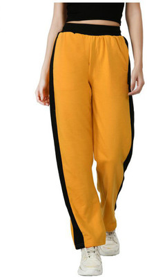 IndiWeaves Colorblock Women Yellow Track Pants