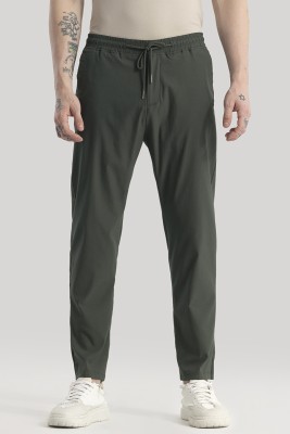 Snitch Solid Men Green Track Pants