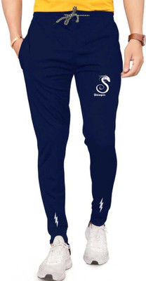 PS Traders Printed Men Dark Blue Track Pants