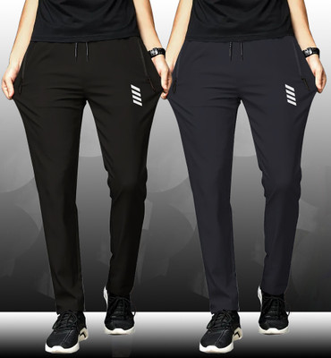 69 WILDHORN STREET Printed Men Black, Grey Track Pants