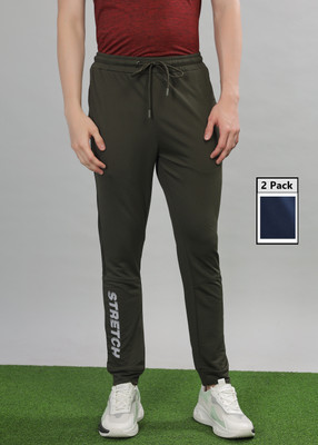 Force NXT Solid Men Olive, Blue Track Pants