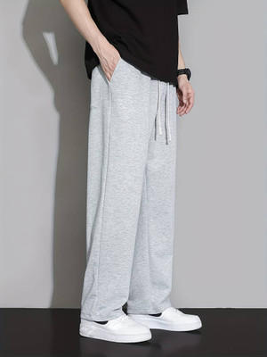 Dockstreet Solid Men Grey Track Pants
