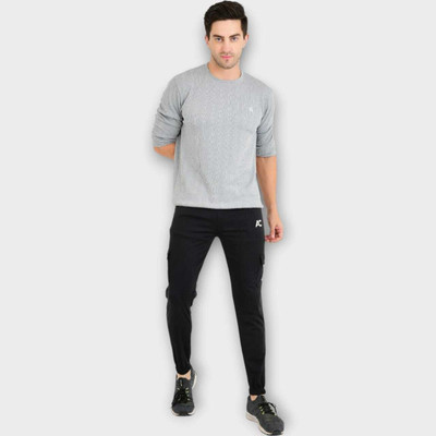 MONAL Printed Men Black Track Pants