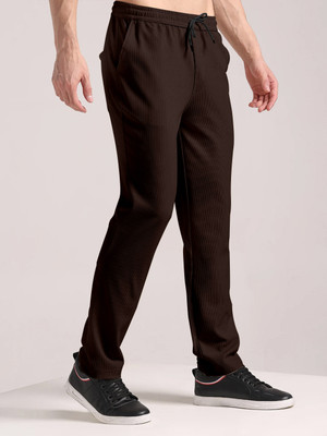 Mehrang Solid Men Brown Track Pants