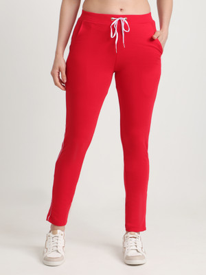 TT Solid Women Red Track Pants