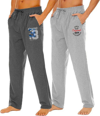 Peach Blossom Self Design Men Grey Track Pants