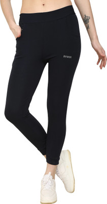 DYWER Solid Women Black Track Pants
