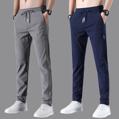 FICKA Solid Men Blue, Grey Track Pants