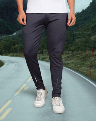 DRB CREATION Solid Men Grey Track Pants