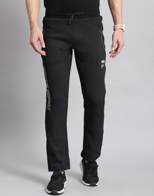 MONTE CARLO Self Design Men Black Track Pants