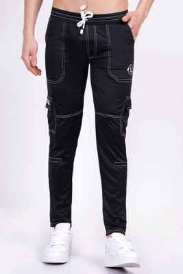 Misony Self Design Men Black Track Pants