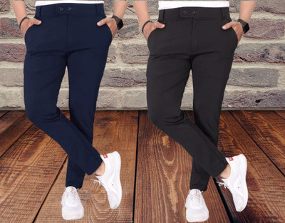 Nk staylish Solid Men Blue, Black Track Pants