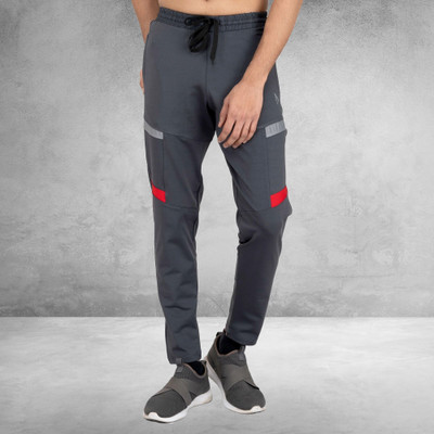 DIHOX Striped Men Grey Track Pants