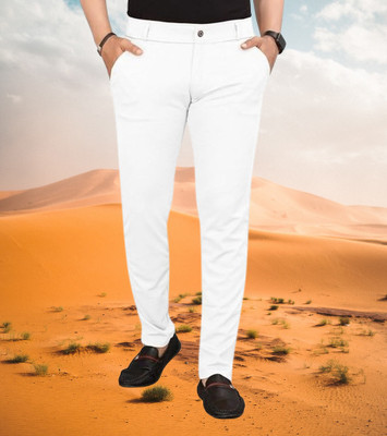 ISUEL FAB Slim Fit Men White Trousers