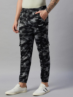 Chrome & Coral Printed Men Black Track Pants