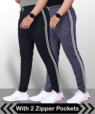 VeBNoR Striped Men Black, Grey Track Pants