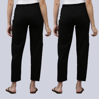Kryptic Solid Women Black Track Pants