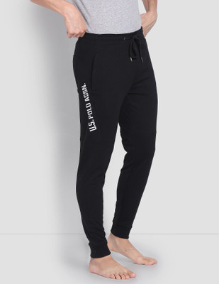 U.S. POLO ASSN. Solid Men Black Track Pants